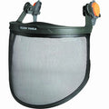 Face Shield, Black Visor, Coated Steel, Polymer, Locking Mount Suspension