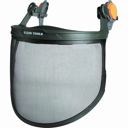 Face Shield, Black Visor, Coated Steel, Polymer, Locking Mount Suspension