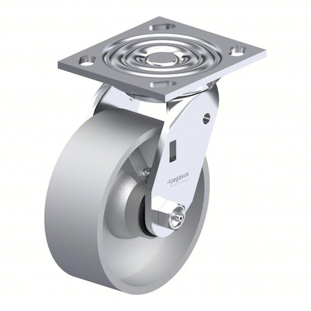 Plate Caster, Swivel, Iron, 6 1/2"H