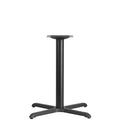 Restaurant Table X-Base with 3" Dia. Tab, 30 in W, 30 in L, 28 in H, Cast Iron, Iron, Black