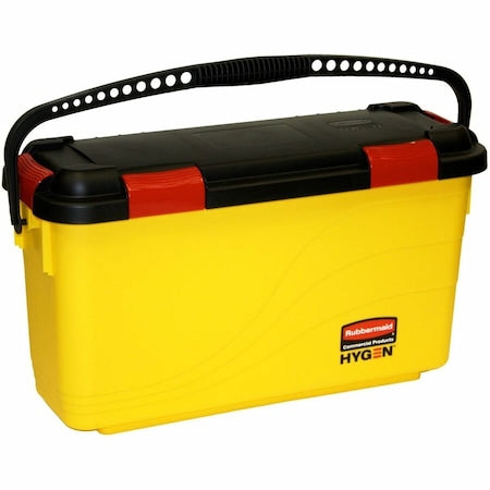 1 gal Rectangular Charging Bucket with Lid, 12 13/64 in H, Yellow, Plastic