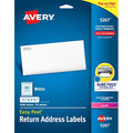Laser Label, 1 3/4 in Label W, 1/2 in Label H, 80 Labels per Sheet White