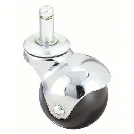 Stem Caster, 2"dia, Polyolefin, 80lb