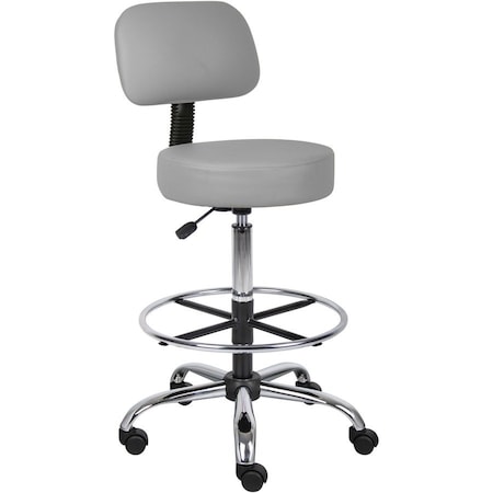 Caressoft Medical/Drafting Stool W/ Back Cushion