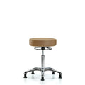 Vin Stool without Back Chrome-Medium Bench Height with Stationary Glides in Taupe Trailblazer Vin
