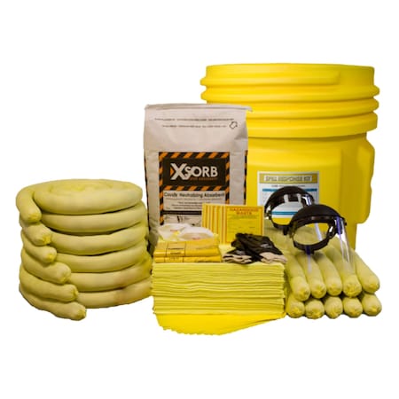 Spill Kit, Caustic Neutralizer, 65 gal.