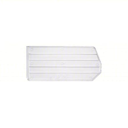 Plastic Bin Divider, Clear, 14 in L, 6 in H, 6 PK