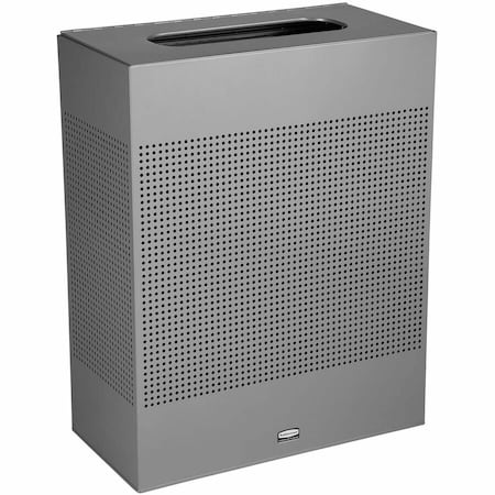 SILHOUETTE 22-1/2 gal Rectangular Indoor Metal Can, Silver Metallic, None, Steel, 12 in