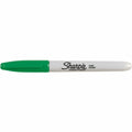 Permanent Marker, Green, Fine Tip, Capped, 12 PK