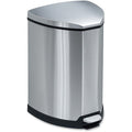 4 gal. Stainless Steel, Rigid Plastic Half-Round Wastebasket, Silver