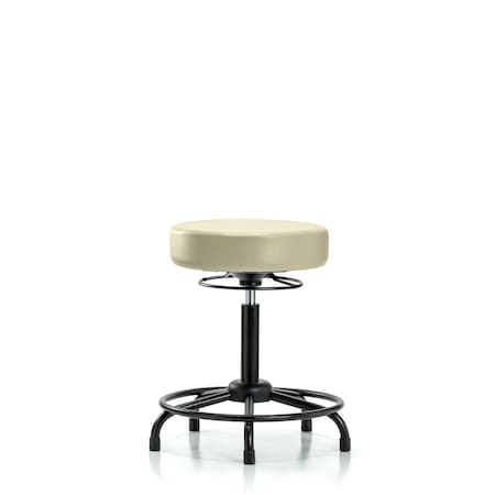 Vin Stool without Back-Medium Bench Height with RT BaseandStat Glides in Adobe White Trailblazer Vin