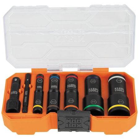 KNECT Flip-10 Heavy Duty Flip Impact Socket Set, SAE, 8-Piece