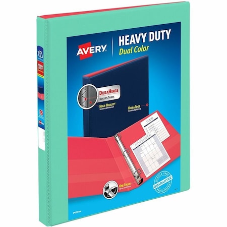 Heavy-Duty Dual Color 3 Ring Binder, 1/2