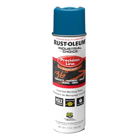 Precision Line Marking Paint, Inverted, Caution Blue, 20 oz