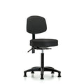 Vin Stool with Back-Medium Bench Height with Seat TiltandStationary Glides in Black Trailblazer Vin