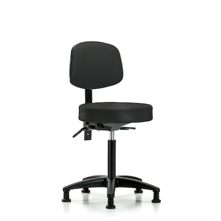 Vin Stool with Back-Medium Bench Height with Seat TiltandStationary Glides in Black Trailblazer Vin