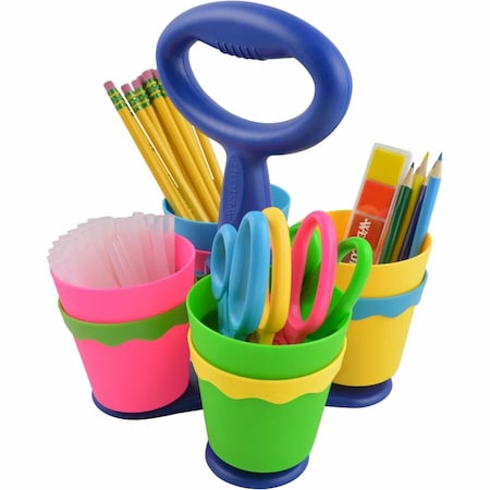 Scissors, Scissor Caddy W/ 24 pcs 5" Kids Pointed w/Anti-Microbial