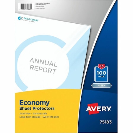 Clear Economy Sheet Protectors, T, PK100
