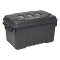 Stackable Storage Trunk W/ Lid, 14 gal, 24 in L x 15 in W x 13 in H, Charcoal, Plastic