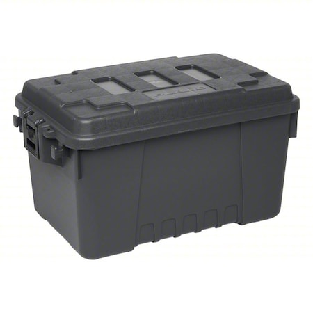 Stackable Storage Trunk W/ Lid, 14 gal, 24 in L x 15 in W x 13 in H, Charcoal, Plastic