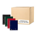 Case of 5 Subject Wirebound Notebooks, 11"x8.5", 200 sht, Saranac cover, Asstd. Colors, College Rule, PK12