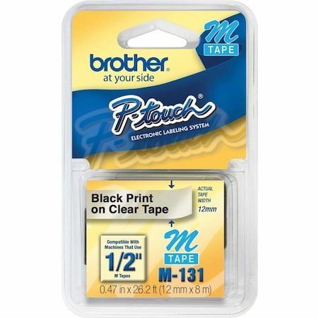 Label/Ribbon Cartridge, Clear, 1/2 in W