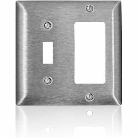 Wall Plate, Toggle, Stainless Steel