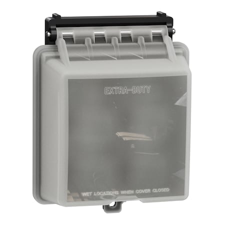Weatherproof Cover, Outlet Box Type, 2 Gangs Gang, Plastic