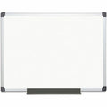 Dry Erase Board, Steel, 35 13/32 in, 47 13/64 in, Aluminum Frame, White, Matte