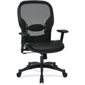 Managerial Chair Managers Chair, Adjustable Arms, 19-1/4" TO 23-1/4" Height, Leather, Black