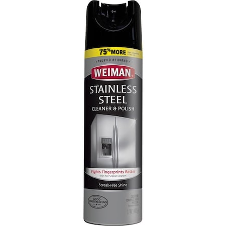 Stainless Steel Cleaner and Polish, 17 oz, Aerosol Can, Ready to Use