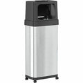 24 gal Rectangular Indoor Metal Can, Silver, Push Door, Stainless Steel, 11 in