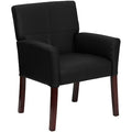 Contemporary Executive Side Reception Chair, 26-1/2 in W 23" L 35-1/4" H, Padded Curved