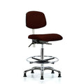 Clean Room Chair Hi Ben Chair, Vin, Chrm, CF, Glds, Burg, CL100, No Arms, 26" to 35-1/2" Height, Vinyl