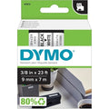 Adhesive Label Tape Cartridge 3/8" x 23 ft., Black/White