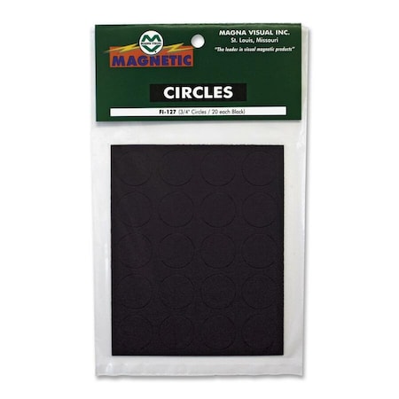 Magnetic Round Indicators, Black, PK20