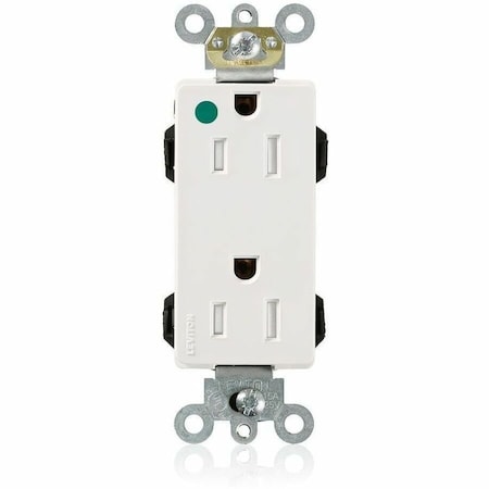 Straight Blade Receptacle, 5-15R, 15 A, 125V AC, Flush Mount, Self-Grounded
