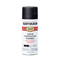 Spray Paint, Black, Satin, Solvent, 12 oz