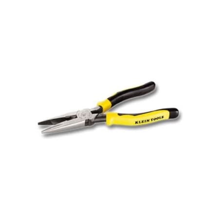 8 9/16 in J203 Long Nose Plier, Side Cutter Plastic Dipped Handle