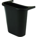 1.1875 gal Rectangular Recycling Bin, Open Top, Black, Polyethylene, 1 Openings