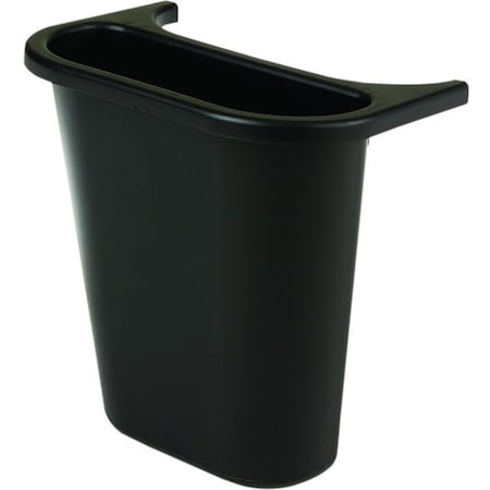 1.1875 gal Rectangular Recycling Bin, Open Top, Black, Polyethylene, 1 Openings