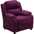 Kids Recliner, 26"" to 39"" x 28"", Upholstery Color: Purple