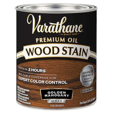 Premium Wood Stain, Oil Based, Golden Mahogany, 1 Quart