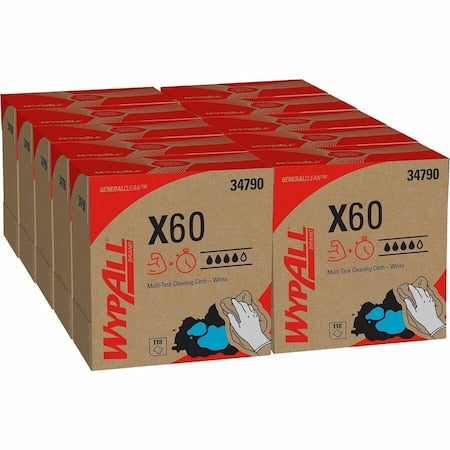General Clean X60 Multi-Task Cleaning Cloths, Pop-Up Box, White, 118 Sheets/Box, 10 PK