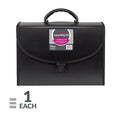 8-1/2" x 14" Legal Size Black 21-Pocket Expanding File with Handle, 1/EA