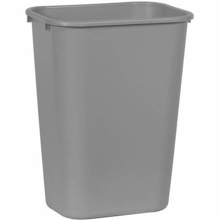 Deskside 10 gal Rectangular Indoor Plastic Can, Gray, None, Plastic, 11 in