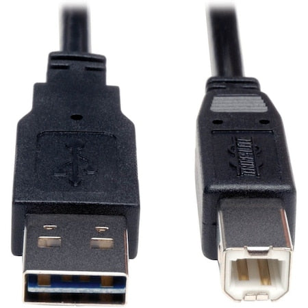 Reversible USB Cable, Black, 6 ft.