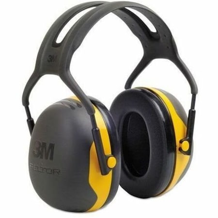 Peltor X2 Over-the-Head Ear Muffs, 24 dB NRR, Passive, Electrically Insulated, Black/Yellow