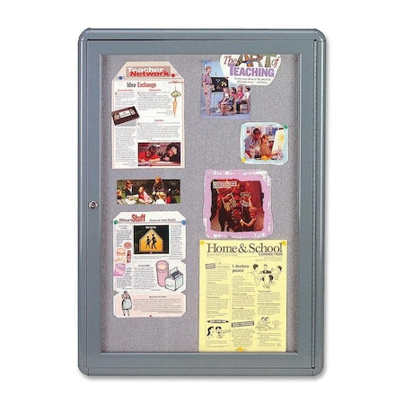 Enclosed Fabric Bulletin Board 24"x34", Black