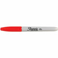 Permanent Marker, Red, Fine Tip, Capped, 12 PK
